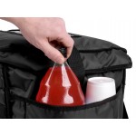 CaterGator Dash Black Nylon Heavy-Duty Insulated Soft-Sided Food Delivery Bag - Holds (6) 2.5