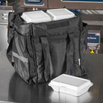 CaterGator Dash Black Nylon Heavy-Duty Insulated Soft-Sided Food Delivery Bag - Holds (6) 2.5