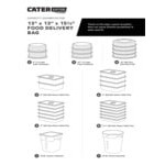 CaterGator Dash Black Nylon Heavy-Duty Insulated Soft-Sided Food Delivery Bag - Holds (6) 2.5