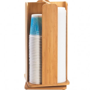 Cal-Mil 378-60 Bamboo 4-Section Revolving Cup and Lid Organizer Cal-Mil 378-60 Bamboo 4-Section Revolving Cup and Lid Organizer
