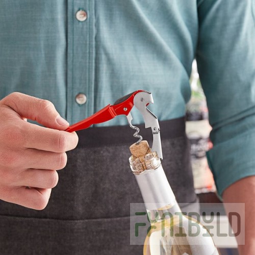 Acopa Waiter's Corkscrew with Red Metal Handle