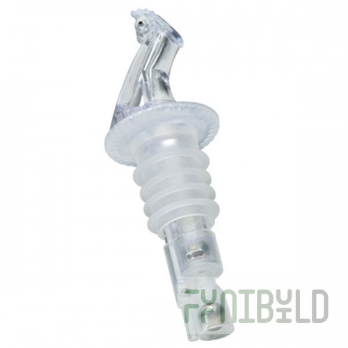 Precision Pours 200 CL F 2 oz. Crystal Clear Measured Liquor Pourer with Fliptop - 12/Pack