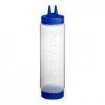 Vollrath Traex® 24 oz. Clear FIFO Squeeze Dispenser with Clear Single Tip Cap and Base Cap