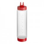Vollrath Traex® 24 oz. Clear FIFO Squeeze Dispenser with Clear Single Tip Cap and Base Cap