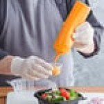 Choice 12 oz. Orange Wide Mouth Squeeze Bottle - 6/Pack Choice 12 oz. Orange Wide Mouth Squeeze Bottle - 6/Pack