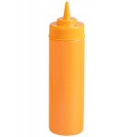 Choice 12 oz. Orange Wide Mouth Squeeze Bottle - 6/Pack Choice 12 oz. Orange Wide Mouth Squeeze Bottle - 6/Pack