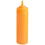 Choice 12 oz. Orange Wide Mouth Squeeze Bottle - 6/Pack Choice 12 oz. Orange Wide Mouth Squeeze Bottle - 6/Pack