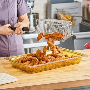 Carlisle 10400B13 StorPlus Full Size Amber High Heat Plastic Food Pan - 2 1/2 Carlisle 10400B13 StorPlus Full Size Amber High Heat Plastic Food Pan - 2 1/2