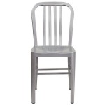 Flash Furniture CH-61200-18-SIL-GG Silver Metal Indoor / Outdoor Chair with Vertical Slat Back Flash Furniture CH-61200-18-SIL-GG Silver Metal Indoor / Outdoor Chair with Vertical Slat Back