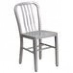 Flash Furniture CH-61200-18-SIL-GG Silver Metal Indoor / Outdoor Chair with Vertical Slat Back Flash Furniture CH-61200-18-SIL-GG Silver Metal Indoor / Outdoor Chair with Vertical Slat Back