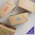 Choice Kraft Microwavable Folded Paper #4 Take-Out Customizable Container 7 3/4