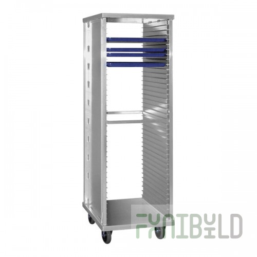 New Age Industrial Heavy-Duty Series 40-Pan End-Load Full-Size Mobile Aluminum Sheet Pan Rack with Enclosed Sides 1291