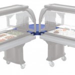 Cambro VBRUHD5186 Navy Blue 5' Versa Ultra Food / Salad Bar with Storage and Heavy-Duty Casters