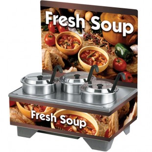 Vollrath 720201103 Country Kitchen Soup Merchandiser Base with Menu Board and 4 Qt. Accessory Pack - 120V, 1000W