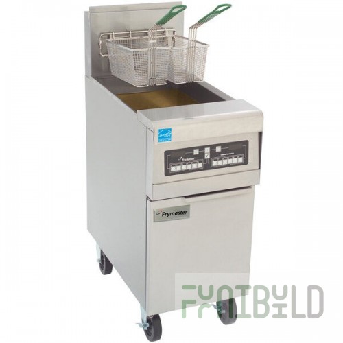Frymaster PH155-CBL Natural Gas High Efficiency Fryer 50 lb. with Basket Lift and Programmable Computer Controls - 80,000 BTU