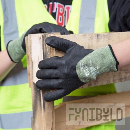 Cordova Power-Cor Steel / Synthetic Fiber Cut Resistant Gloves with Black Foam Nitrile Palm Coating - Extra Large