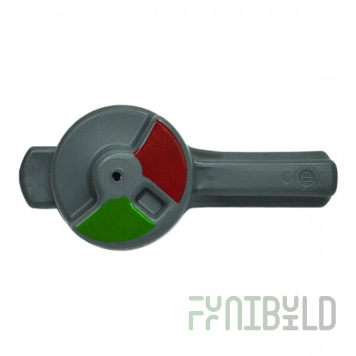 Satellite Industries 40057 Gray Door Handle with Red / Green Indicator for Portable Restrooms and Showers