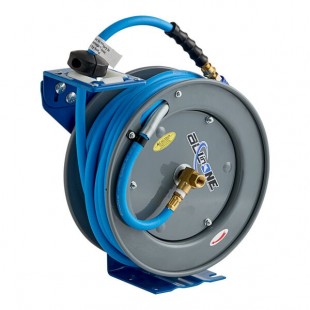 BluBird All-In-One Gray Powder-Coated Steel Air Hose Reel with 50' x 3/8 BluBird All-In-One Gray Powder-Coated Steel Air Hose Reel with 50' x 3/8