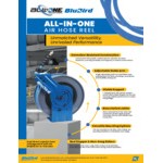BluBird All-In-One Gray Powder-Coated Steel Air Hose Reel with 50' x 3/8 BluBird All-In-One Gray Powder-Coated Steel Air Hose Reel with 50' x 3/8