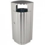 Commercial Zone 78222999 Leafview 20 Gallon Oval Stainless Steel Trash Can with Cigarette Receptacle Commercial Zone 78222999 Leafview 20 Gallon Oval Stainless Steel Trash Can with Cigarette Receptacle