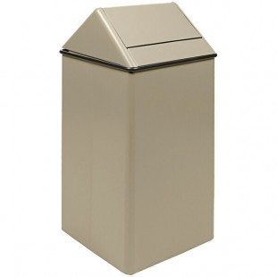 Witt Industries 1511HTAL 36 Gallon Almond Steel Decorative Trash Can with Swing Top Lid