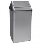 Witt Industries 1511HTAL 36 Gallon Almond Steel Decorative Trash Can with Swing Top Lid Witt Industries 1511HTAL 36 Gallon Almond Steel Decorative Trash Can with Swing Top Lid