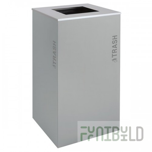 Ex-Cell Kaiser RC-KD36-T BT-HMG Black Tie Kaleidoscope Hammered Gray 36 Gallon Square Trash Can