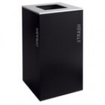 Ex-Cell Kaiser RC-KD36-T BT-HMG Black Tie Kaleidoscope Hammered Gray 36 Gallon Square Trash Can