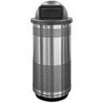 Witt Industries SC35P-01-SS-HT Standard Series 35 Gallon Perforated Stainless Steel Outdoor Trash Can with Hood Top Lid Witt Industries SC35P-01-SS-HT Standard Series 35 Gallon Perforated Stainless Steel Outdoor Trash Can with Hood Top Lid