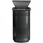 Witt Industries SC35P-01-SS-HT Standard Series 35 Gallon Perforated Stainless Steel Outdoor Trash Can with Hood Top Lid Witt Industries SC35P-01-SS-HT Standard Series 35 Gallon Perforated Stainless Steel Outdoor Trash Can with Hood Top Lid