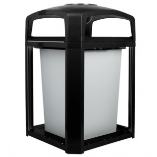 Rubbermaid® FG397001BLA Landmark Series Classic Container Black Square Polycarbonate Dome Top Frame with Ashtray and FG395800 Rigid Plastic Liner 35 Gallon Rubbermaid® FG397001BLA Landmark Series Classic Container Black Square Polycarbonate Dome Top Frame with Ashtray and FG395800 Rigid Plastic Liner 35 Gallon