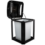 Rubbermaid® FG397001BLA Landmark Series Classic Container Black Square Polycarbonate Dome Top Frame with Ashtray and FG395800 Rigid Plastic Liner 35 Gallon