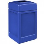 Commercial Zone 73300399 PolyTec 42 Gallon Square Gray Trash Can and Ashtray Dome Lid Set