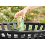 Lancaster Table & Seating 36 Gallon Heavy-Duty Round Black Steel Slatted Outdoor Trash Can with Flat Lid