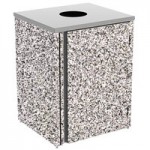 Lakeside 3418GS Stainless Steel Rectangular Refuse (2) / Recycle / Paper Station with Top Access and Gray Sand Laminate Finish - 48 1/2 Lakeside 3418GS Stainless Steel Rectangular Refuse (2) / Recycle / Paper Station with Top Access and Gray Sand Laminate Finish - 48 1/2