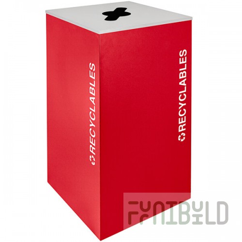 Ex-Cell Kaiser RC-KD36-R RBX Kaleidoscope XL Series Ruby Texture Square 36 Gallon Customizable Recyclables Receptacle