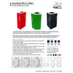 Ex-Cell Kaiser RC-KD36-R RBX Kaleidoscope XL Series Ruby Texture Square 36 Gallon Customizable Recyclables Receptacle
