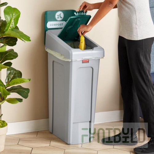 Rubbermaid® Slim Jim 2185051 23 Gallon Single-Stream Compost Recycling Station with Lid