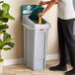 Rubbermaid® Slim Jim 2185051 23 Gallon Single-Stream Compost Recycling Station with Lid
