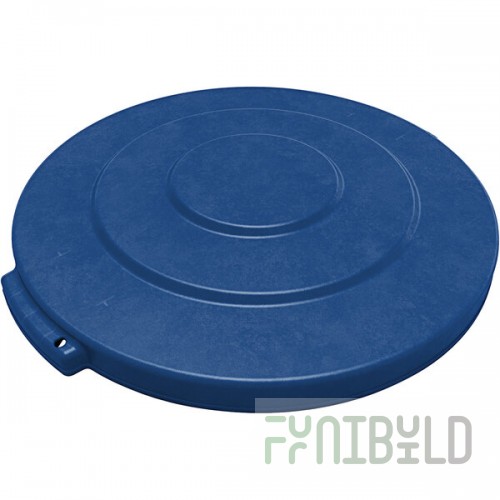 Carlisle 84101114 Bronco 10 Gallon Blue Flat Round Trash Can Lid