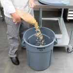 Rubbermaid® BRUTE 20 Gallon Gray Round Trash Can and Lid