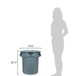 Rubbermaid® BRUTE 20 Gallon Gray Round Trash Can and Lid