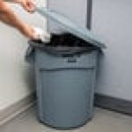 Rubbermaid® BRUTE 20 Gallon Gray Round Trash Can and Lid
