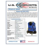 U.S. Products Pegasus PRO 05-10037 Dual Cord Heated Carpet Extractor (Machine Only) - 12 Gallon, 120V