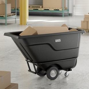 Lavex 0.5 Cubic Yard Black Heavy-Duty Tilt Truck / Trash Cart (850 lb. Capacity)