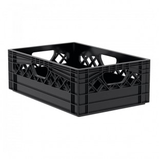 12 Qt. Black Rectangular Milk Crate - 19