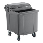 CaterGator 125 lb. Capacity Gray Mobile Ice Bin with Flip Lid
