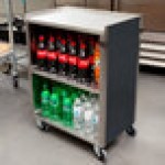 Lakeside 610B 3 Shelf Standard Duty Stainless Steel Utility Cart with Enclosed Base and Black Finish - 16 1/2
