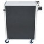 Lakeside 610B 3 Shelf Standard Duty Stainless Steel Utility Cart with Enclosed Base and Black Finish - 16 1/2