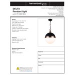 Canarm Delta Matte Black Pendant Light with Gold Accent - 120V, 60W Canarm Delta Matte Black Pendant Light with Gold Accent - 120V, 60W